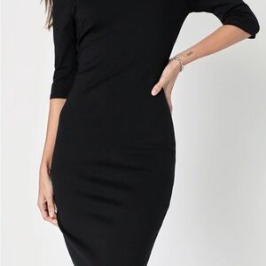 Lulus dress black Elegant Black Off-Shoulder Dress medium